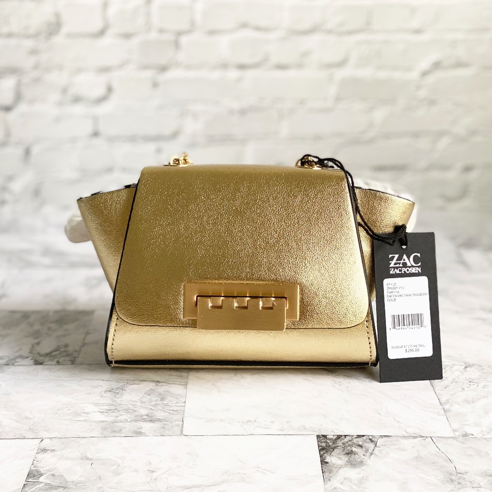 ZAC Zac Posen Metallic Gold Mini Crossbody Bag